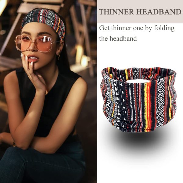 Wide Boho Headbands for Women Fashion Knotted Headband Yoga Workout African - Image 4