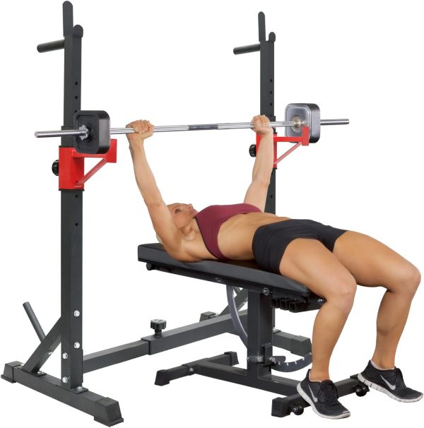 BESTHLS Adjustable Squat Rack Stand with Barbell Rack, Weight Plate Holder, - Image 8