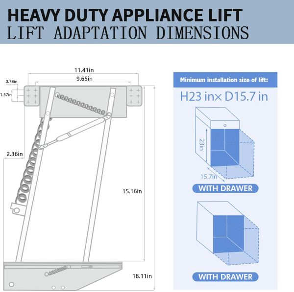 Upgraded Mixer Lift for Cabinet, Appliance Lift with Soft-Close, - Image 2