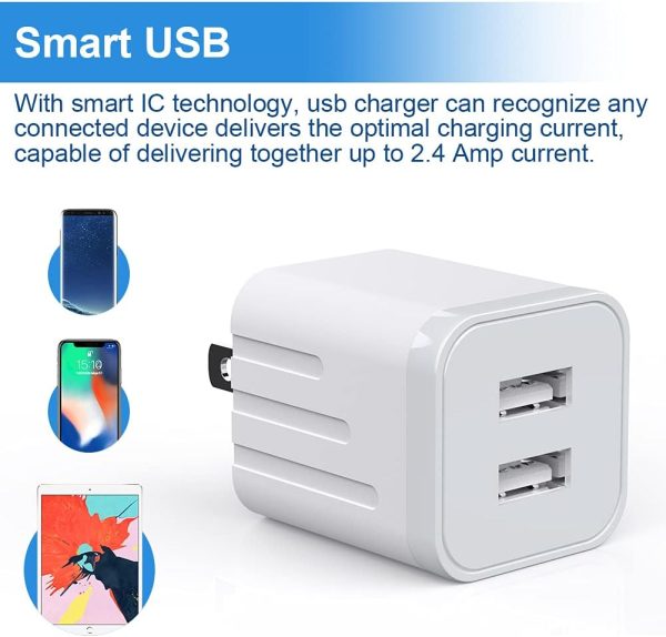 USB Wall Charger, [MFi Certified] iPhone Charger Lightning Cable 6FT(4PACK) - Image 5