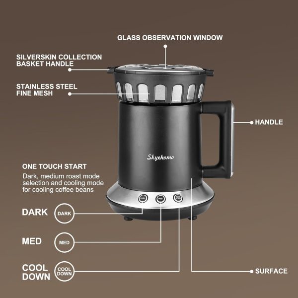 HOMOKUS Coffee Roaster Machine for Home Use - Two Baking Modes (Med and - Image 9