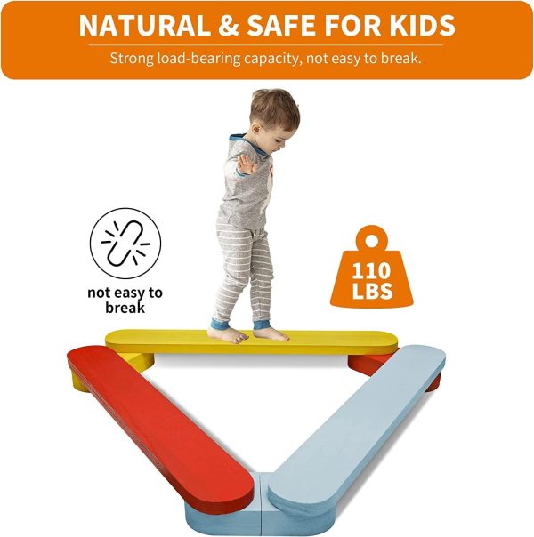 Balance Beam Stepping Stones, Wooden Montessori Toy, Build Coordination and - Image 3