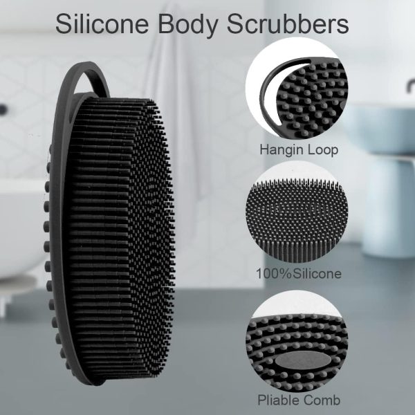 Soft Silicone Body Scrubber 2 PCS Silicone Body Shower, Silicone Loofah 2 - Image 3