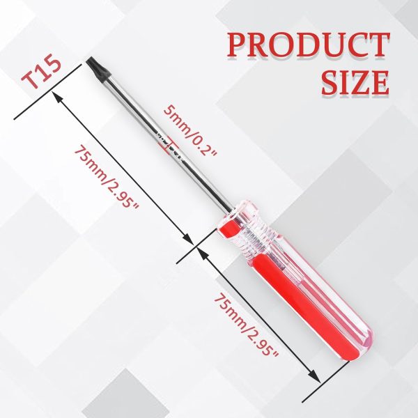 T15 Torx Security Screwdriver with Magnetic Tip Plastic Grip, Torx - Image 2