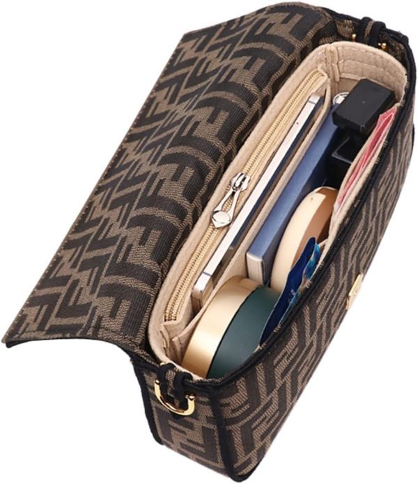 Lckaey purse organizer for baguette bag insert felt organizer 2090Beige-L - Image 2