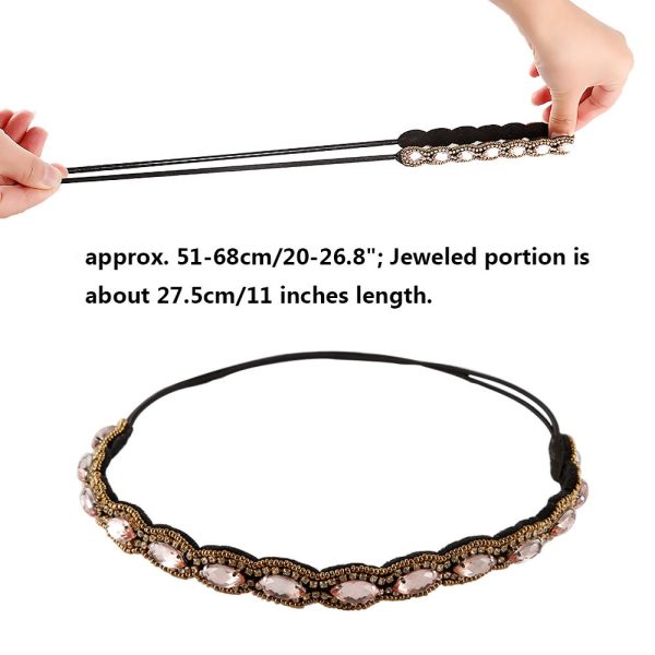 Teenitor 5pcs Hairbands for Women, 5 Rhinestone Beaded Headbands, Head - Image 2