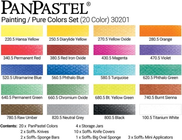 Painting/Pure Colors Set by PanPastel, 20 Color, Includes Sofft Tools - Image 3