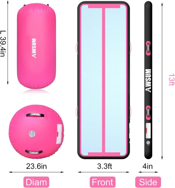 AWSUM 10ft /13ft Gymnastics Mat with Air Roller Tumbling Barrel Back - Image 2