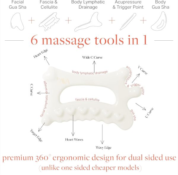 Gua Sha Jelloskin Lymphatic Drainage GuaSha Massage Tool - Ceramic gua sha - Image 2