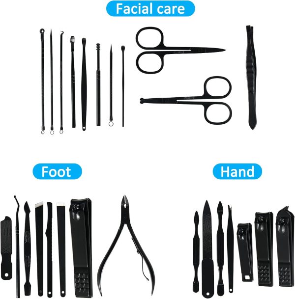Manicure Set Professional Nail Clipper Kit-26 Pieces Stainless Steel - Image 3