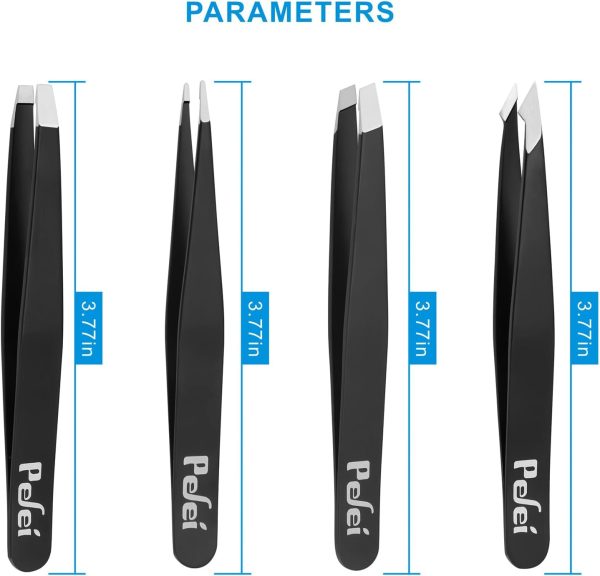 Pefei Tweezers Set - Professional Stainless Steel Tweezers for Eyebrows - - Image 5