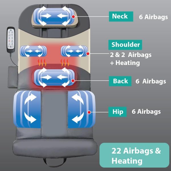 Full Body Stretching Massage Mat with Airbags. 3D Lumbar Traction - Neck, - Image 3