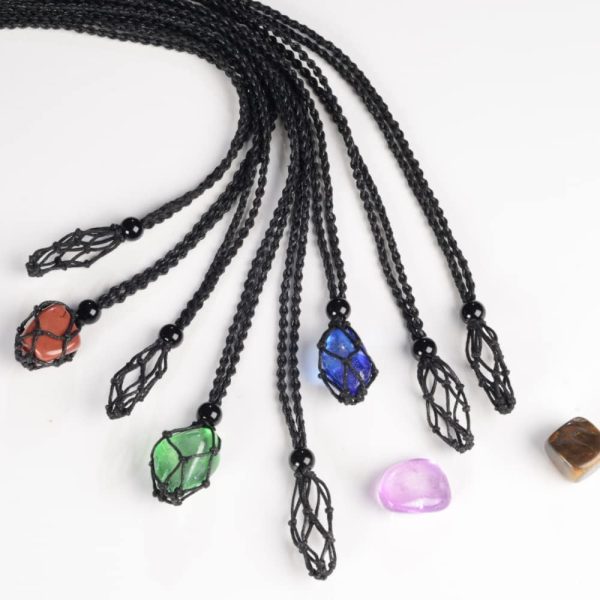 Anjiucc 18 Pieces Black Necklace Cord Empty Stone Holder Empty Necklace - Image 8