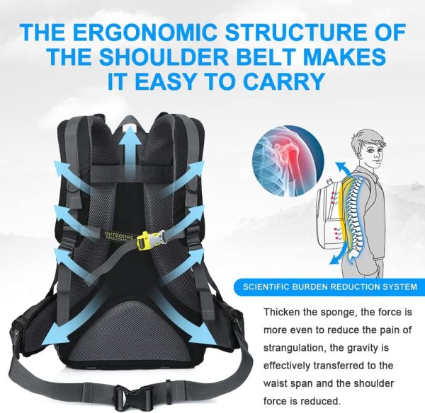 INOXTO lightweight Hiking Backpack 35L/40L Hiking Daypack with Waterproof - Image 2