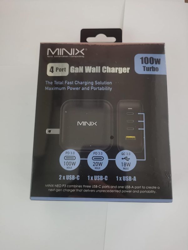 MINIX NEO P3 100W Turbo 4-Ports GaN Wall Charger, 3 x USB-C Port Fast - Image 9