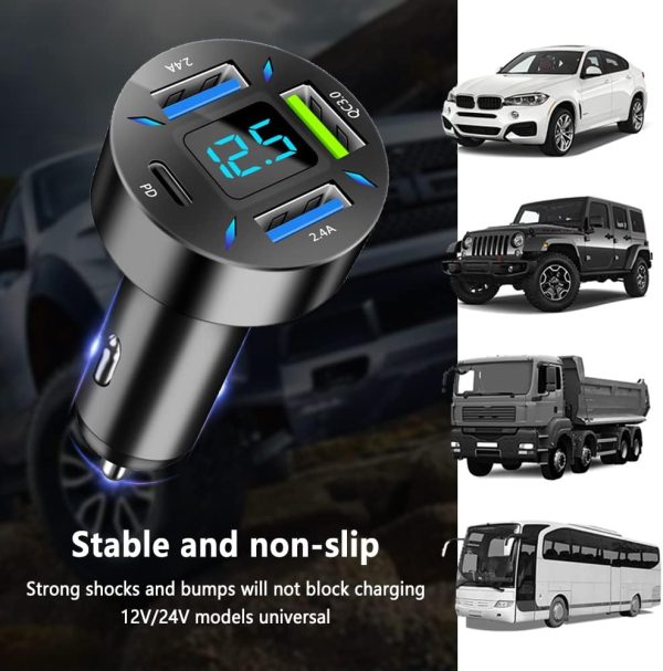 Car Charger 66W Super Fast Charging with USB PD&QC 3.0(Voltmeter&LED - Image 6