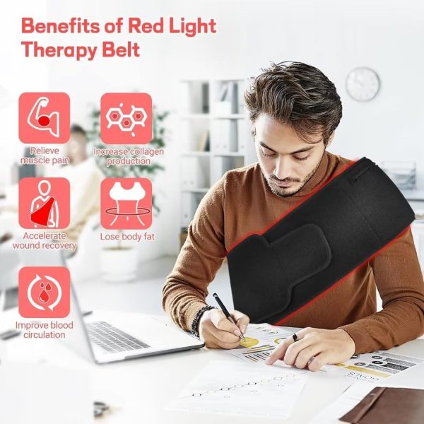Red Light Therapy Belt with Vibration Massage and Pulse Function, Red Light - Image 4