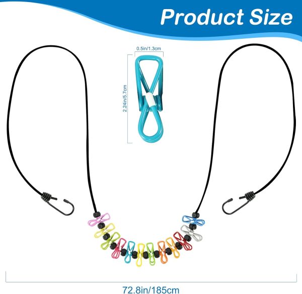 Retractable Portable Clothesline for Travel，Clothing line with 12 Clothes - Image 6