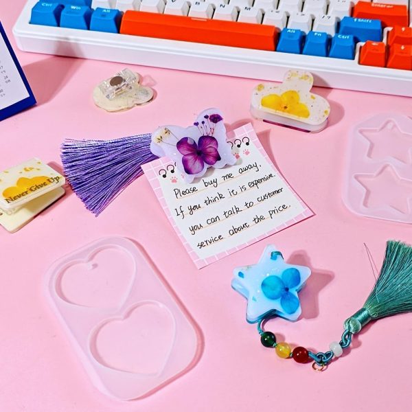 UV Resin Molds, PP Clip Epoxy Resin Molds Silicone with Accessories, Resin - Image 9
