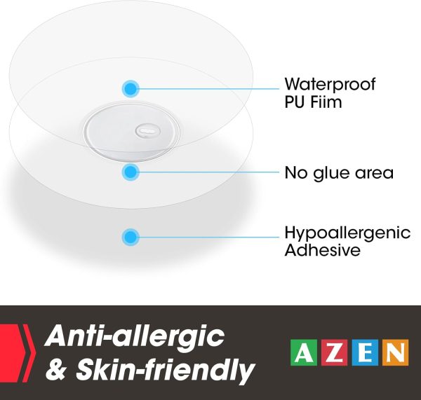 AZEN 60 Pack Freestyle Sensor Covers for Libre 3, Waterproof Adhesive - Image 5