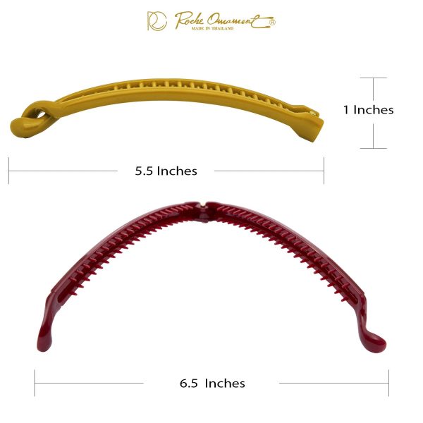 RC ROCHE ORNAMENT 12 Pcs Womens French Clutcher Thin Curve Banana Hair Clip - Image 4