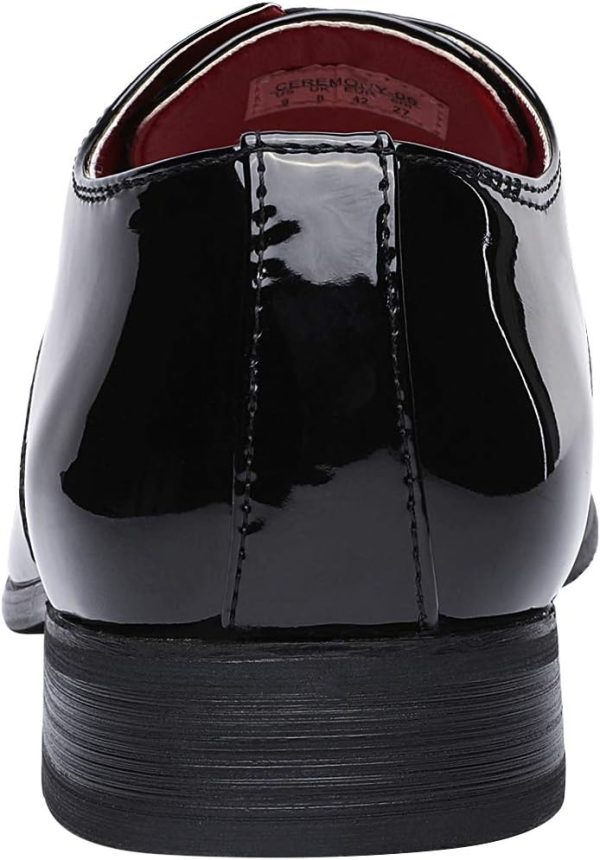 Bruno Marc Men's Faux Patent Leather Tuxedo Dress Shoes Classic Lace-up - Image 4