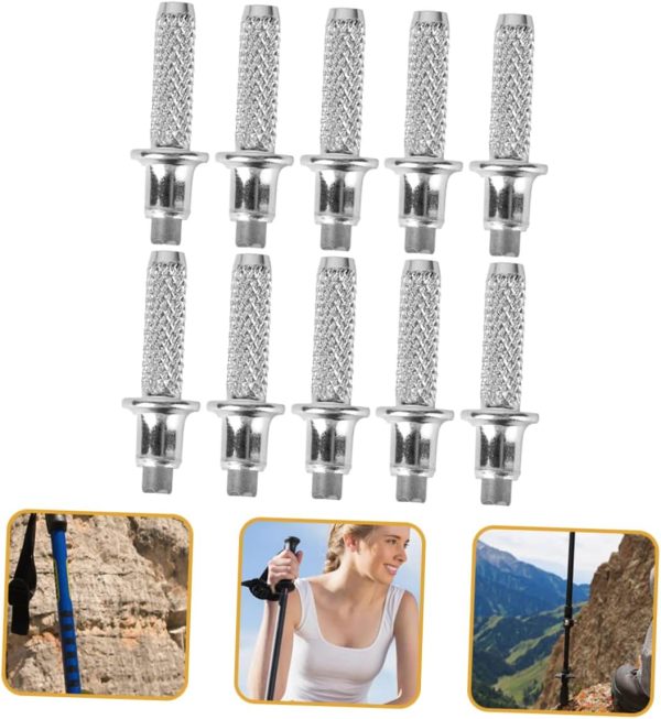 Toddmomy 10 Pcs Mountaineering Stick Tip Hiking Pole Replacement Tips - Image 2