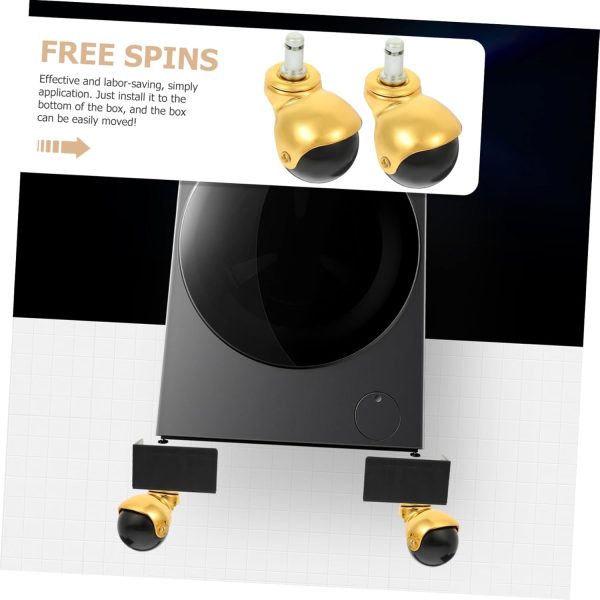 CANIGHT 8 Pcs Gold Swivel Casters Mini Castor Wheels Controller Retractable - Image 2