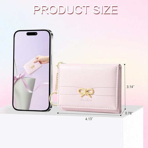 Sunwel Fashion Wallets Girls Cute Coquette Bow Small Wallet Aesthetic Card - Image 2