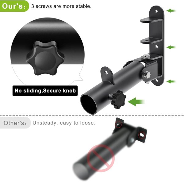 Kipika Wall Mount Landmine Attachment for 1" Standard Bar and 2" Olympic - Image 3