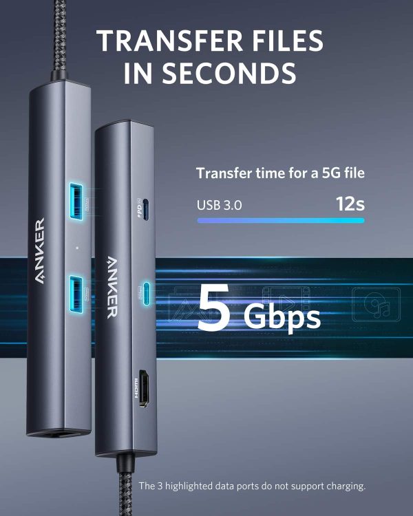 Anker 6-in-1 USB C Hub with 65W Power Delivery, 4K HDMI, 1Gbps Ethernet, - Image 5