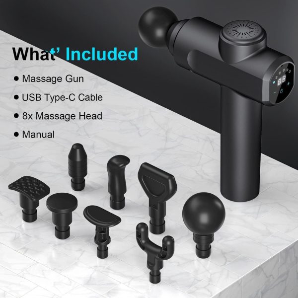 Massage Gun Deep Tissue Percussion Handheld Body Back Muscle Massager with - Image 8