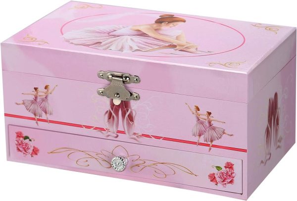 Sweet Musical Jewelry Box with Pullout Drawer and dancing Ballerina Girl - Image 3