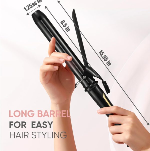 LANVIER 1.25 Inch Curling Iron, Extra Long Barrel 1 1/4 Inch Curling Iron - Image 4