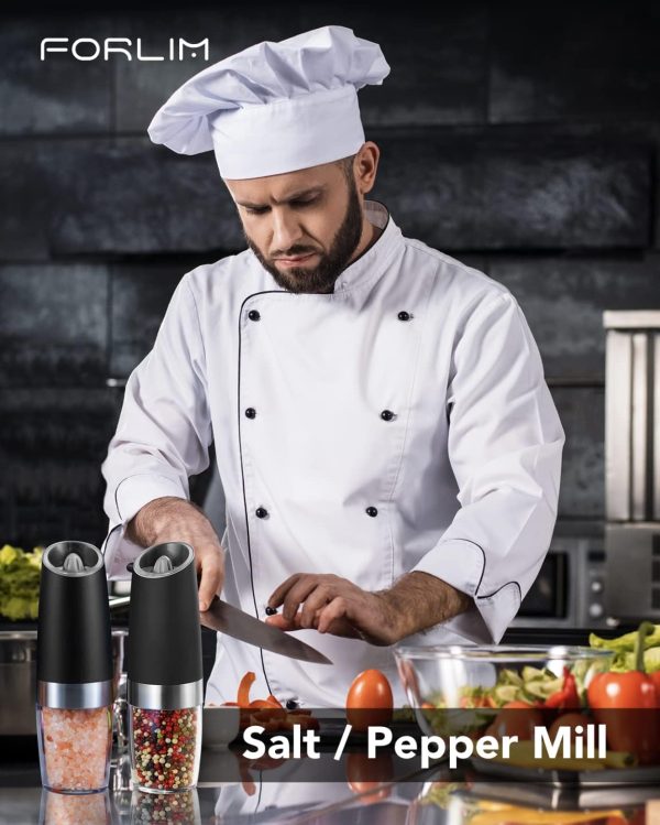FORLIM Gravity Electric Salt and Pepper Grinder Set, Automatic Pepper - Image 3