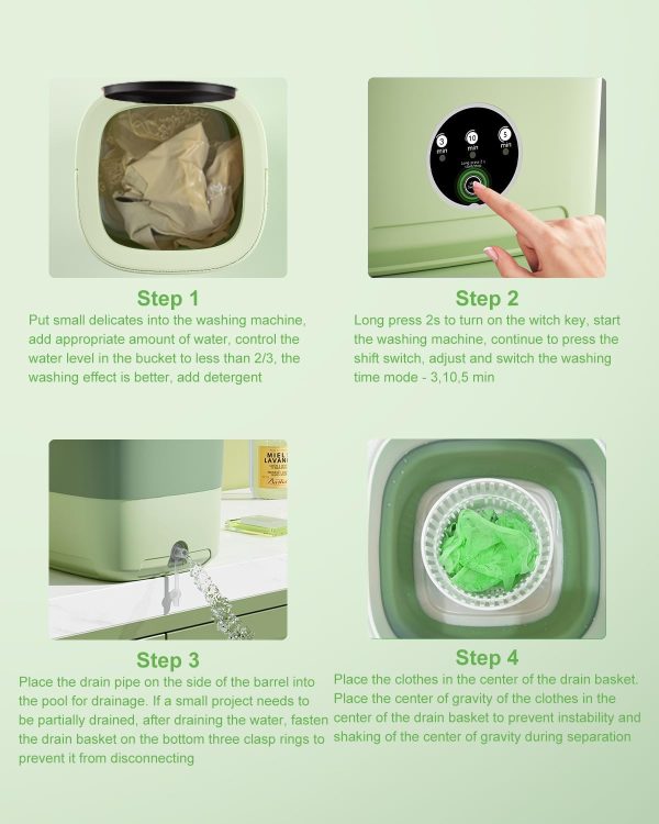 Portable Washing Machine,13L Laundry Washer with 3 Modes Deep Cleaning for - Image 9
