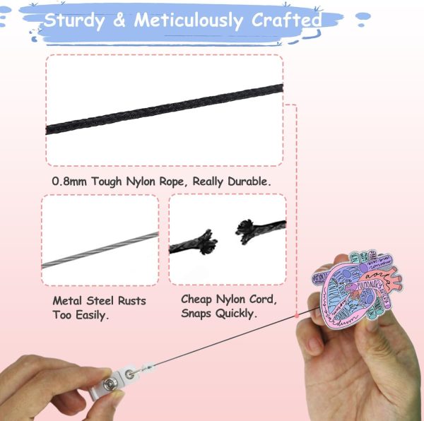 Funny Phlebotomy Nurses Badge Reel Retractable Cardiac, Cute ID Pediatric - Image 4