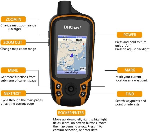 NAVA F30 Handheld GPS Units,Colorful Map Handheld GPS Navigation - Image 3