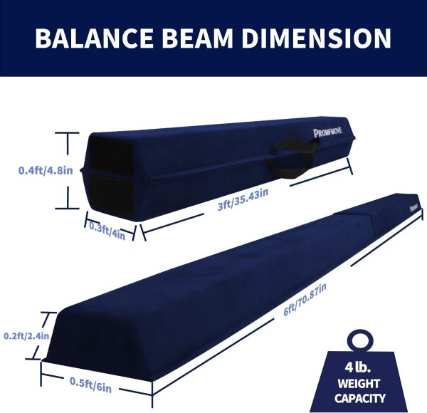 6 FT / 8 FT / 9 FT /10 FT Balance Beam Folding Gymnastics Beam - Extra Firm - Image 2