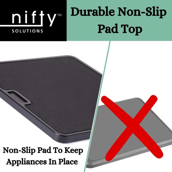 Nifty Large Appliance Rolling Tray - Silver, Home Kitchen Counter - Image 6