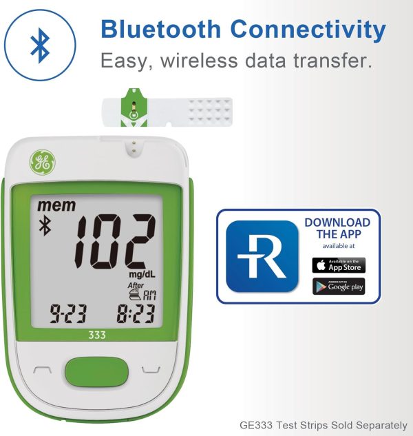 GE333 Blood Glucose Monitoring System | Glucometer | Auto Coding | 5-Second - Image 2