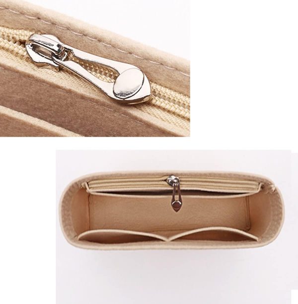 Lckaey purse organizer for baguette bag insert felt organizer 2090Beige-L - Image 8