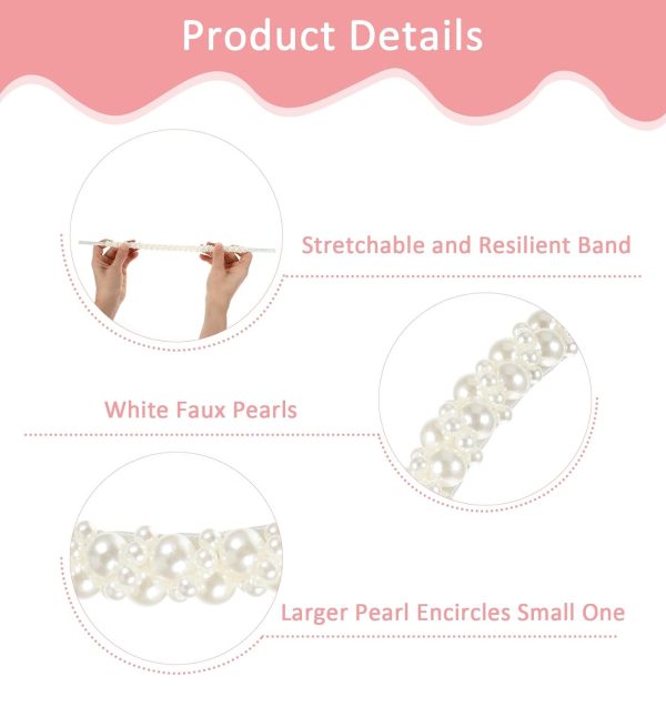 Pearl Headband for Girls, White Pearl Headband, Girls Pearl Headband, - Image 2