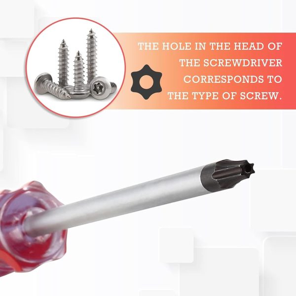 T15 Torx Security Screwdriver with Magnetic Tip Plastic Grip, Torx - Image 3