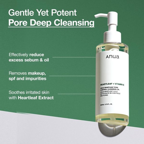 Anua Heartleaf Pore Control Cleansing Oil, Oil Cleanser for Face, Makeup - Image 4
