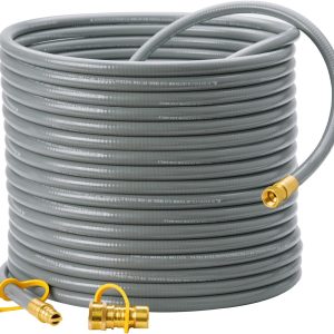 70 Feet 3/8 inch ID Natural Gas Grill Hose with Quick Connect Fittings,