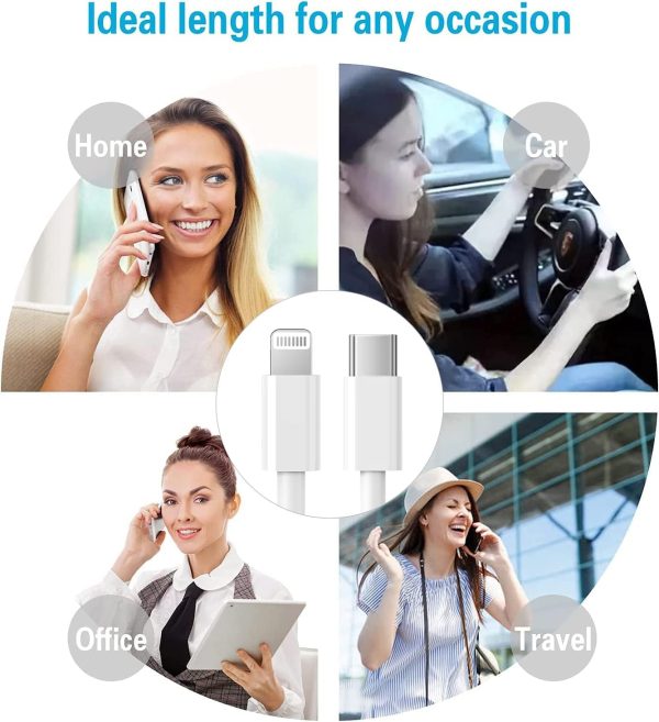 USB C to Lightning Cable 3Pack 6FT [MFi Certified] iPhone Fast Charger - Image 7