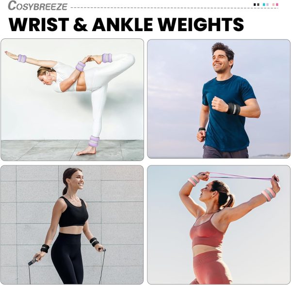 Ankle Weights for Women Men 1 2 3 4 6 8 10 LBS Set Wrist Leg Arm Weights - Image 5