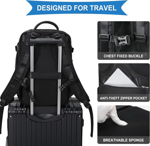 coowoz Large Travel Backpack For Women Men,Carry On Backpack,Hiking - Image 7