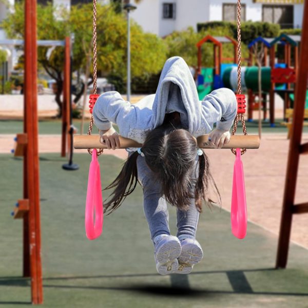 PELLOR Trapeze Bar Gym Rings -Trapeze Swing Bar for Playground Accessories - Image 3